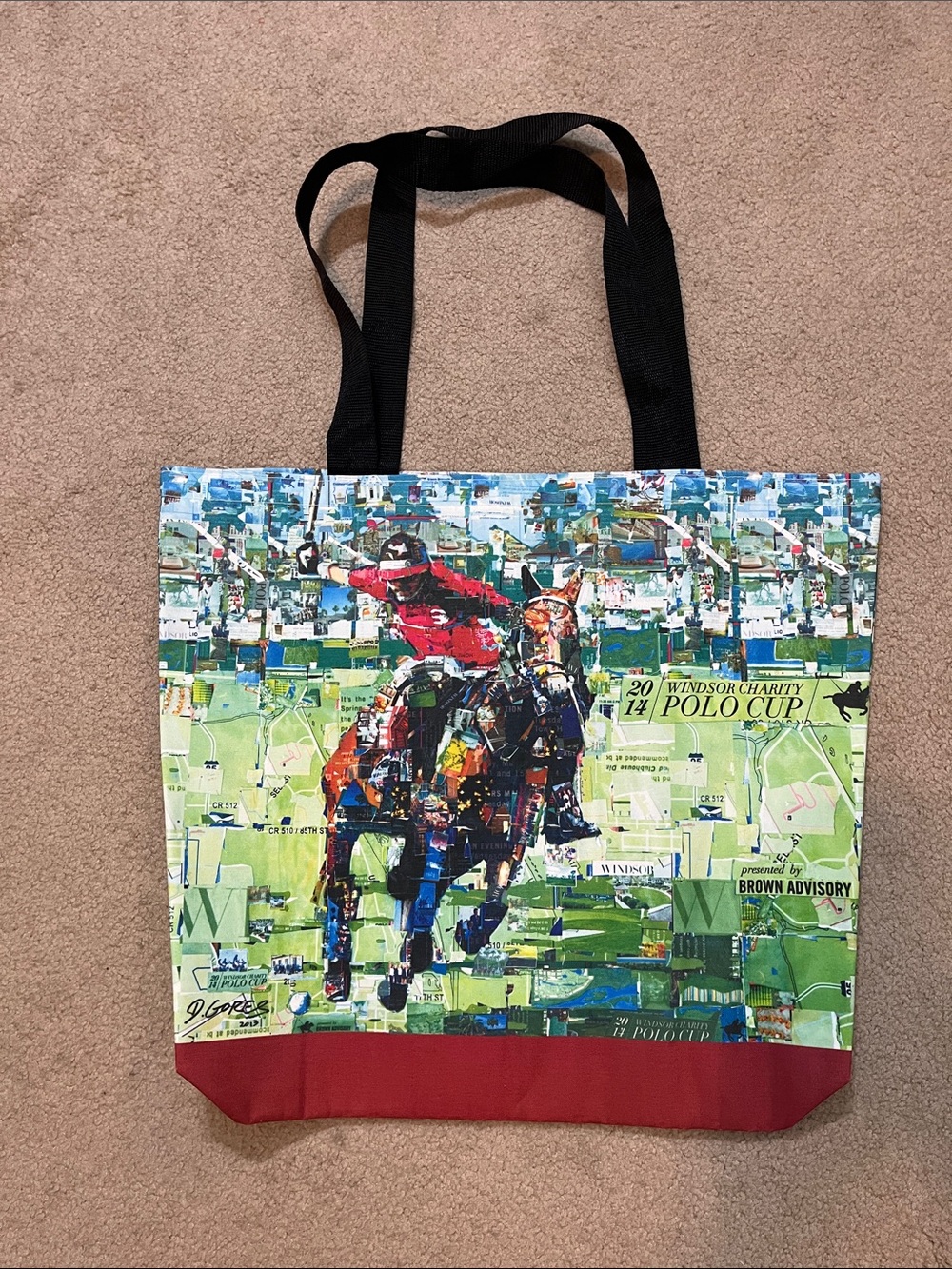 Derek Gores 2014 Windsor Charity Polo Cup Art Tote Bag Vero Beach Florida